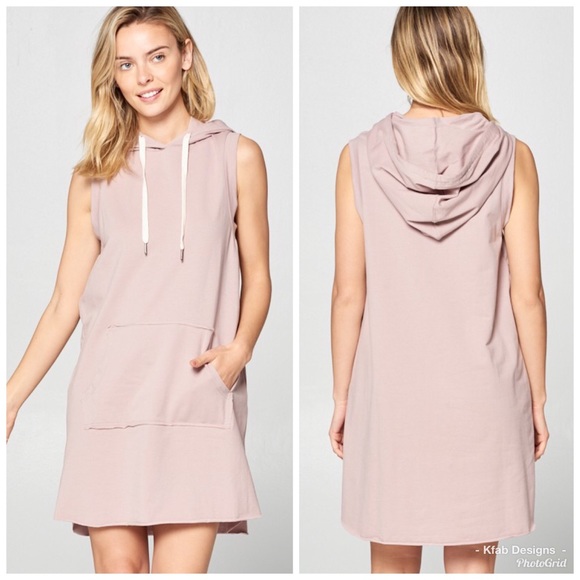 Dresses & Skirts - ❤️LAST 1! French Terry Raw Edge Hoodie Dress!